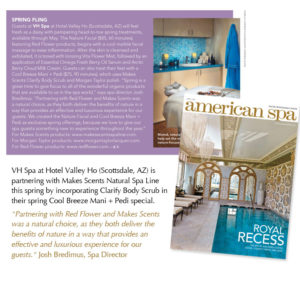 American Spa Magazine April 2016 - Makes Scents Natural Spa Line