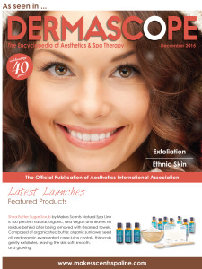 DERMASCOPE Magazinr December 2015 - Makes Scents Natural Spa Line